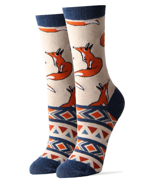 Oooh Yeah Socks - Like a Fox | Women's Premium Cotton Crew Dress Socks