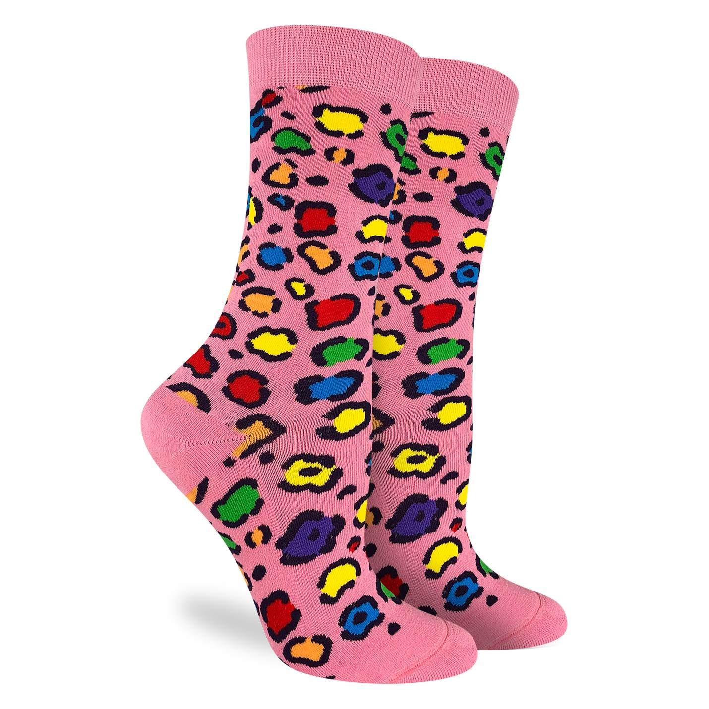 Good Luck Sock - Women's Leopard Rainbow Print Socks