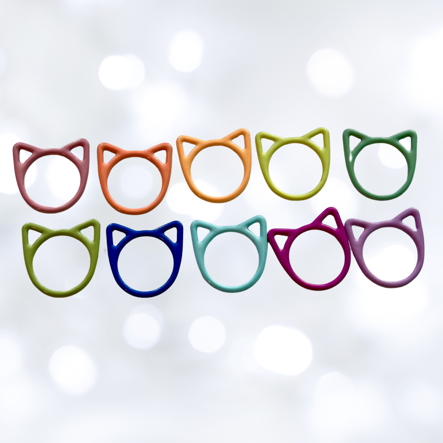 Comma Craft Basic Stitch Markers Cat - Regular Green