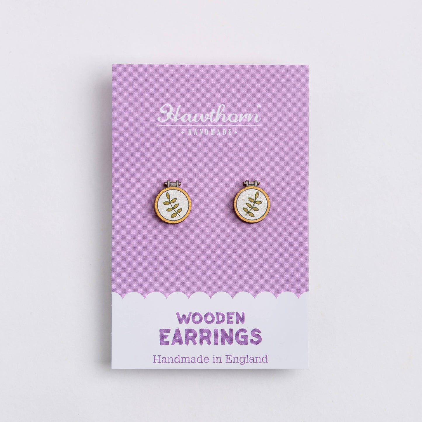Embroidery Hoop Wooden Earrings