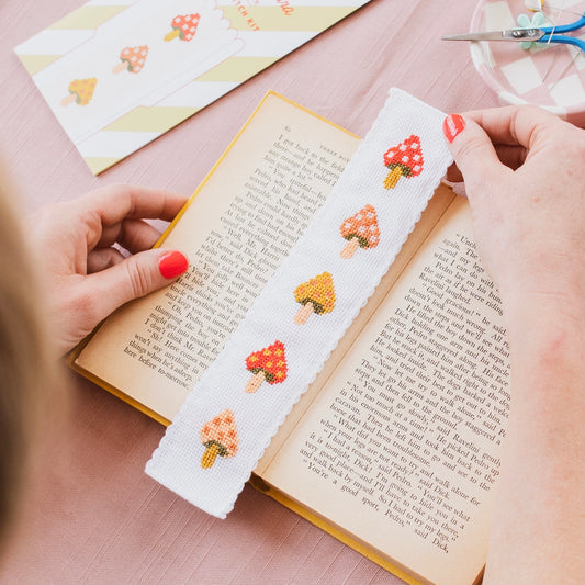 Cotton Clara Beginner Toadstool Cross Stitch Bookmark Kit