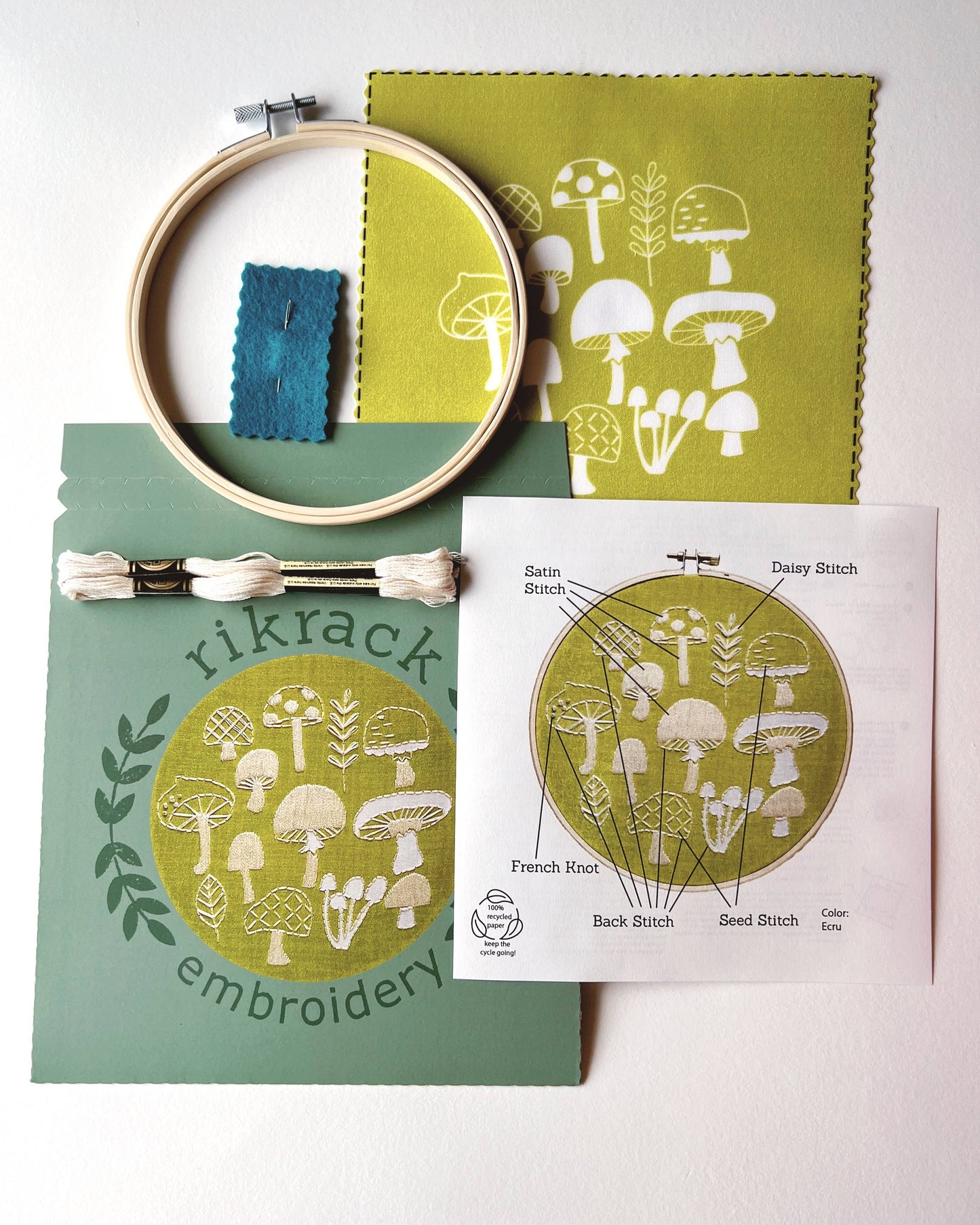 Rikrack Mushrooms Embroidery Kit