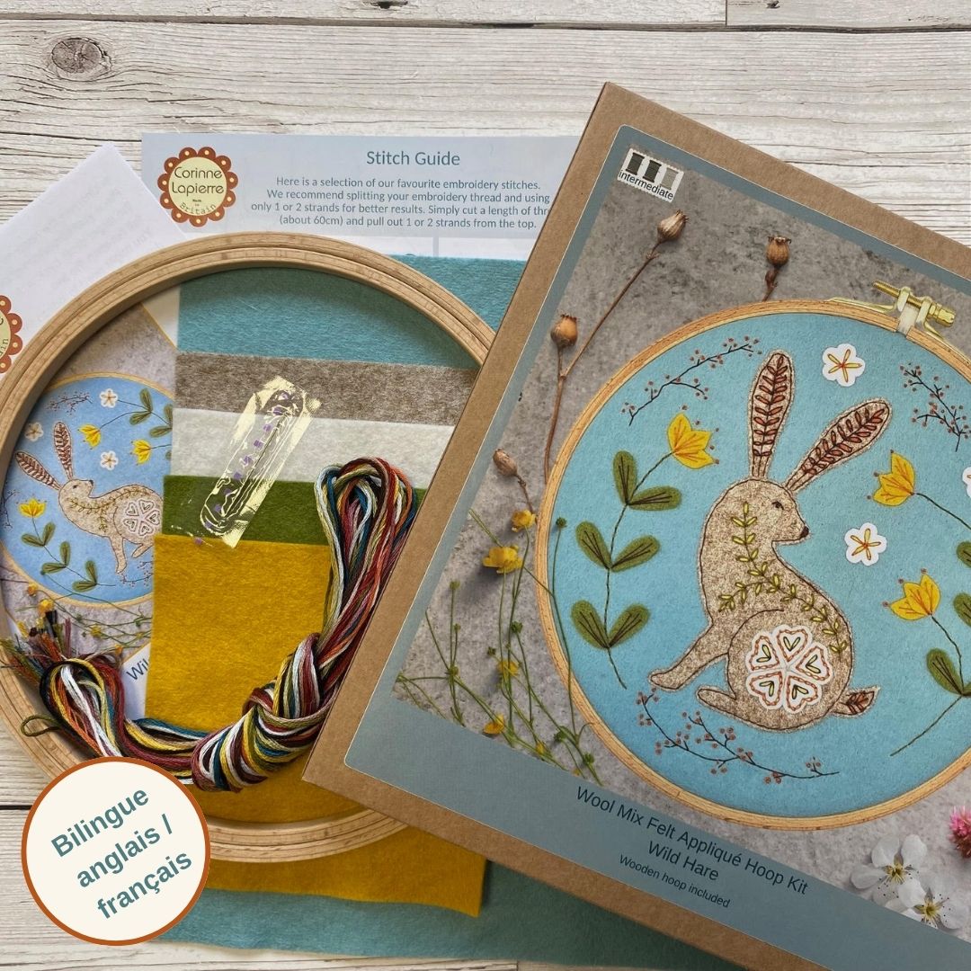 Corinne Lapierre Wild Hare Appliqué Hoop Craft Kit