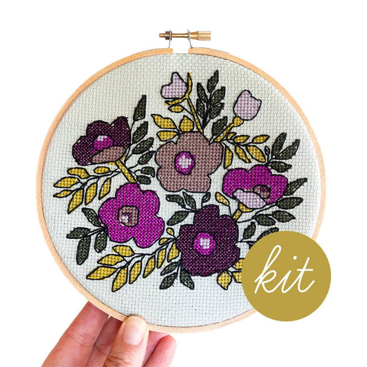 Violet Vibes Cross Stitch Kit