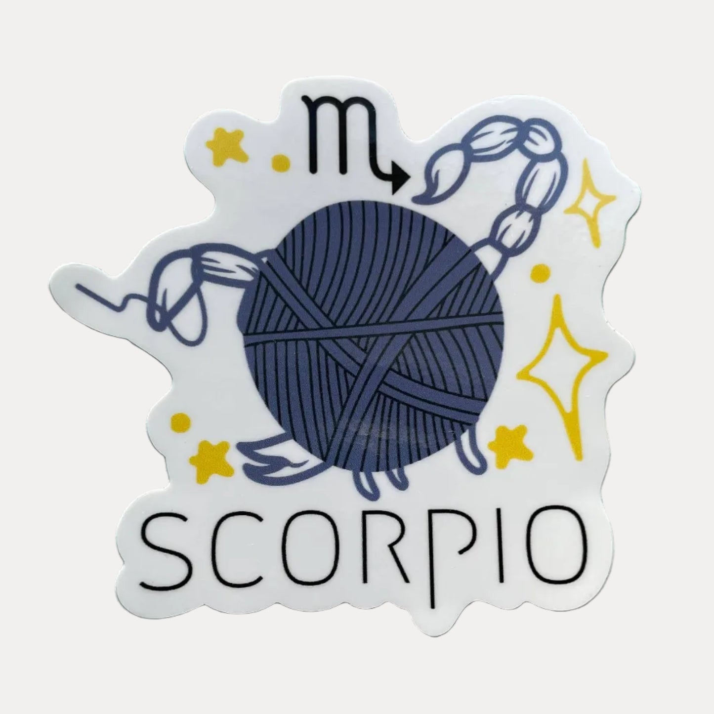 Vinyl Sticker Yarn Zodiac Astrology - Scorpio - Crochet Knit