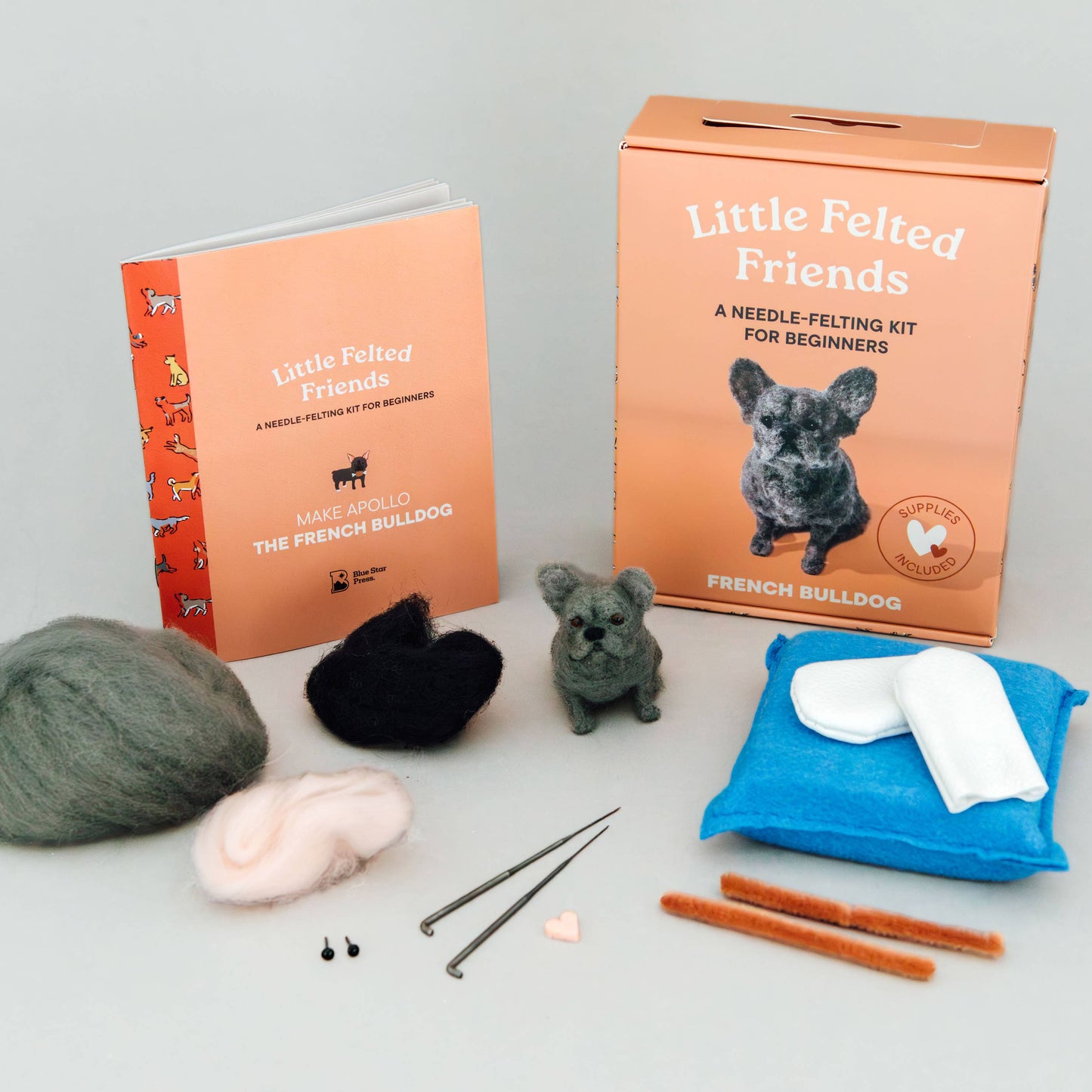Little Felted Friends: French Bulldog Needle-Felting Kit