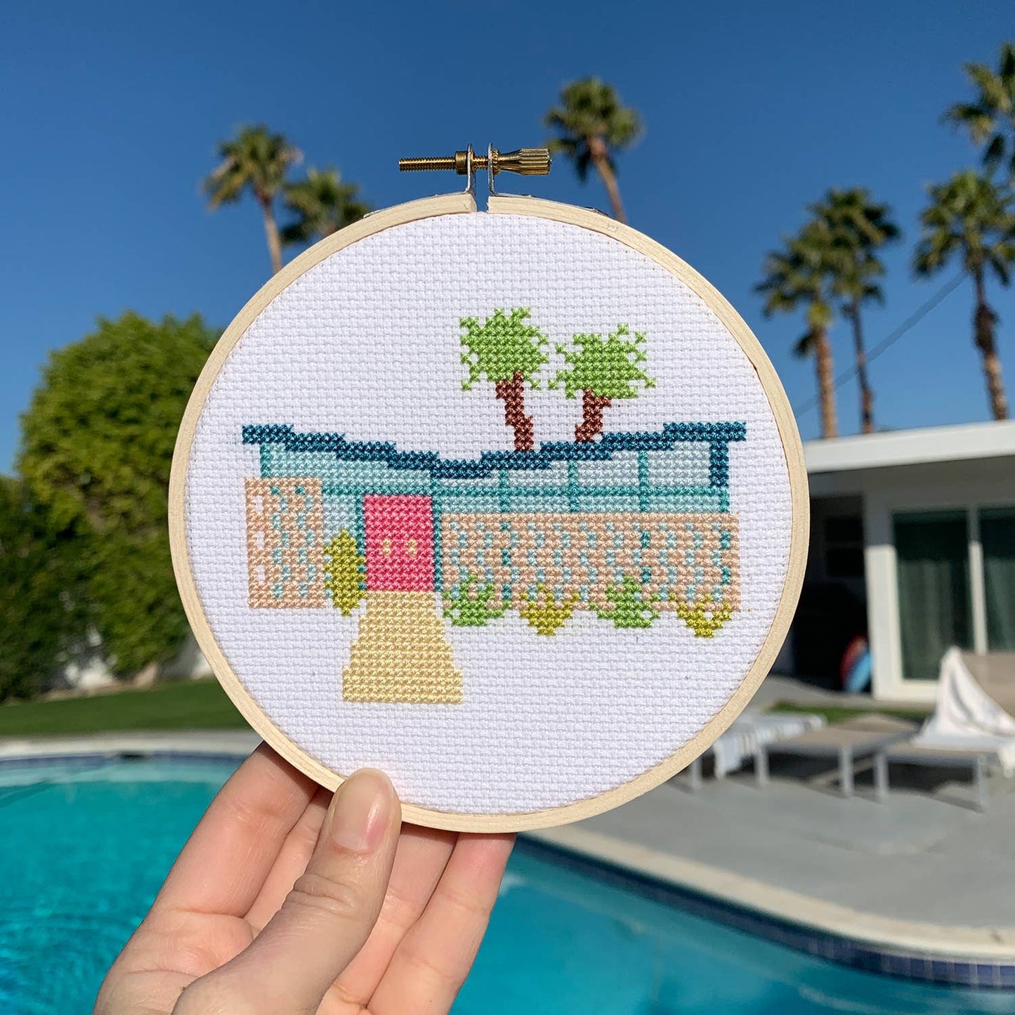 Stranded Stitch Palm Springs Getaway DIY Cross Stitch Kit