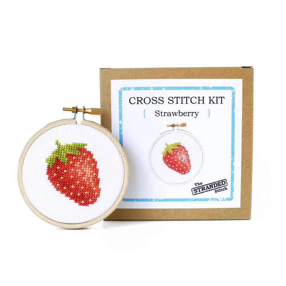 Stranded Stitch Strawberry DIY Mini Cross Stitch Kit