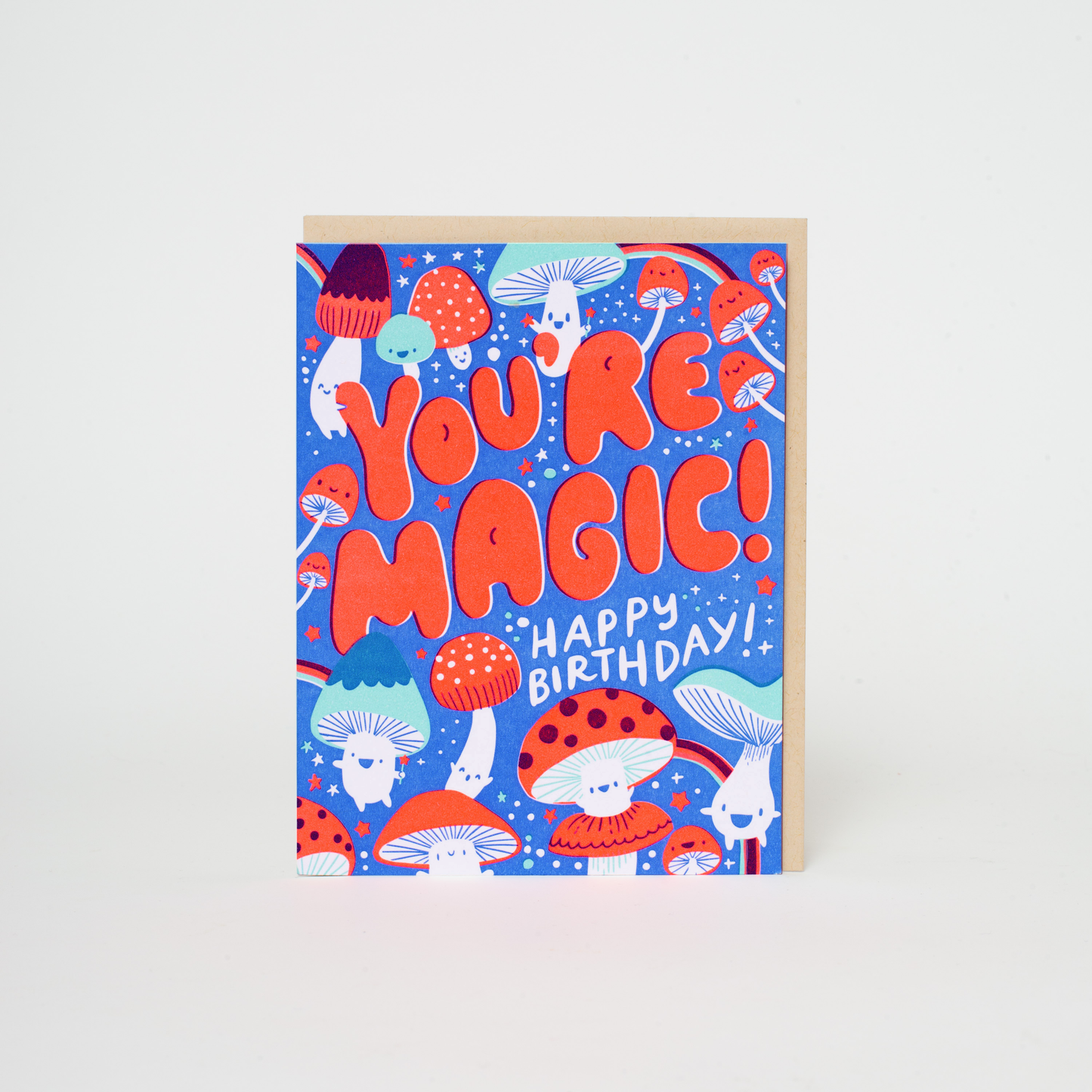 Birthday Magic Mushrooms Letterpress Card