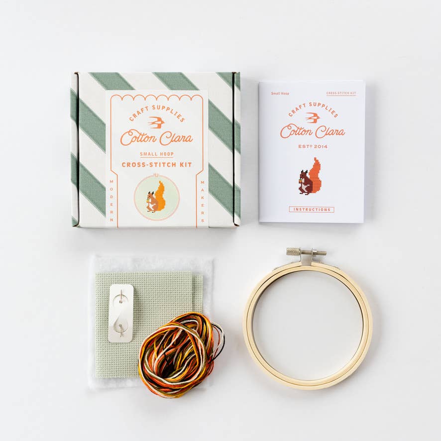 Cotton Clara Squirrel Cross Stitch Kit