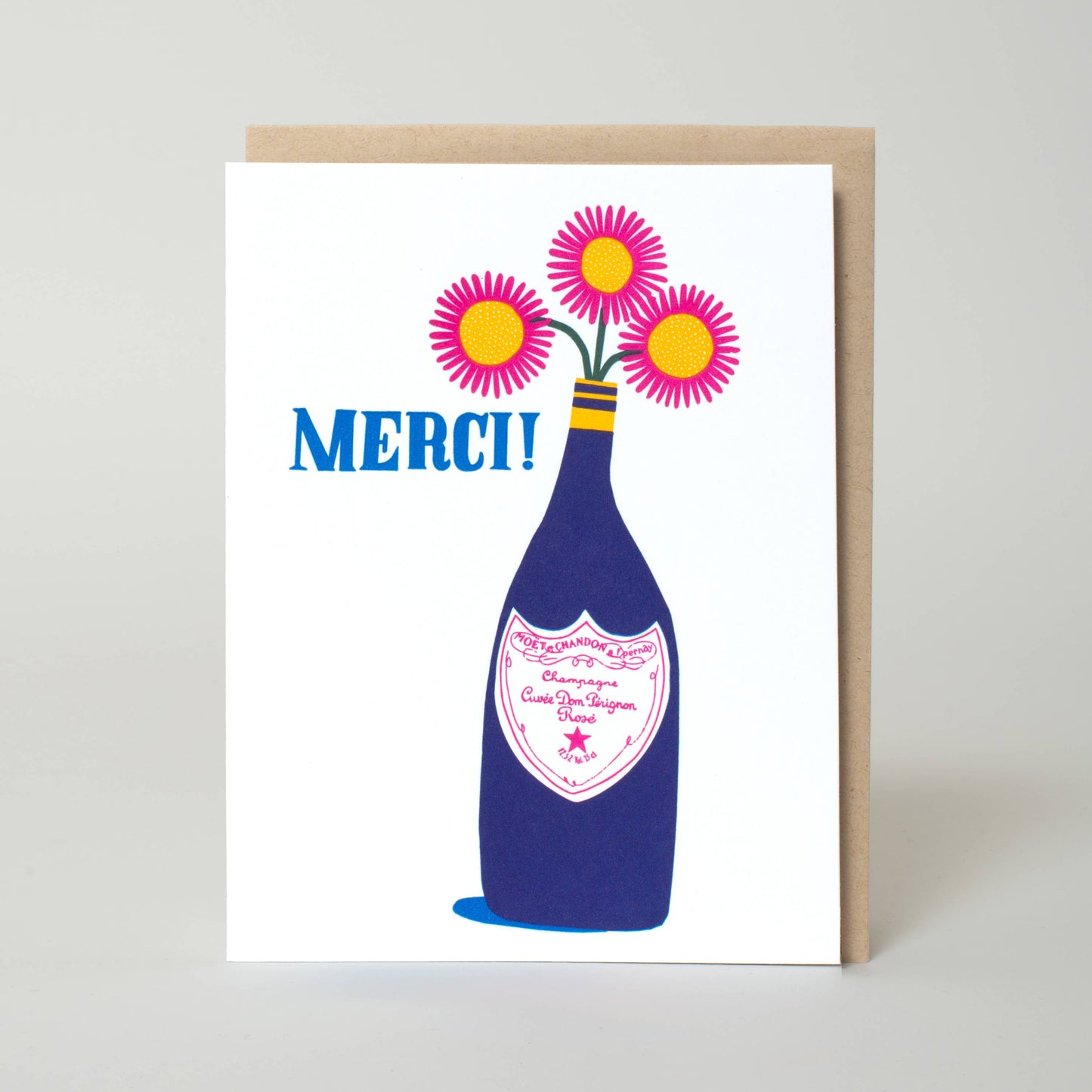 Merci Champagne Thank You Card