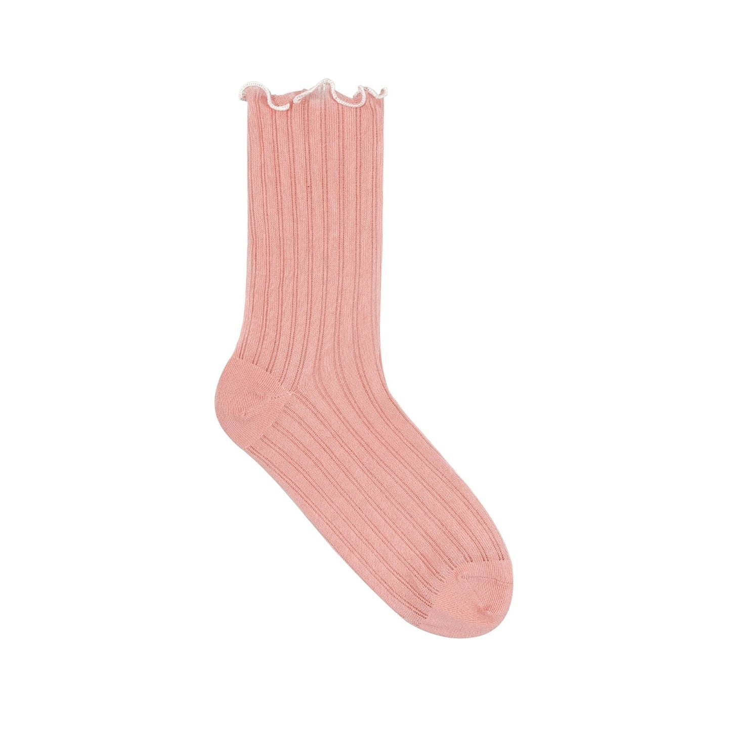 7DAYSSOCKS - Women's Crew Sheer Ruffle See-Through Socks 7KC17-3