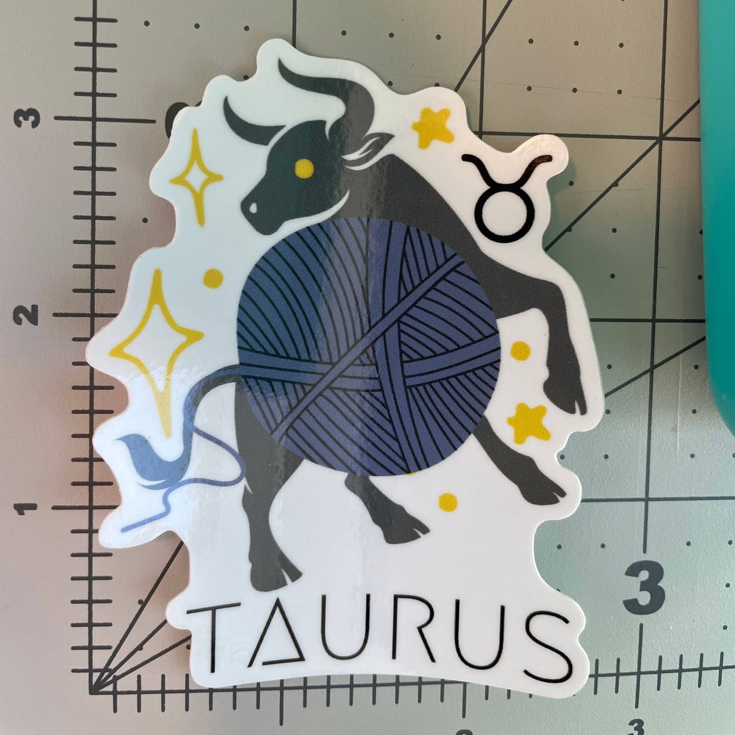 Vinyl Sticker Yarn Zodiac Astrology - Taurus - Crochet Knitt