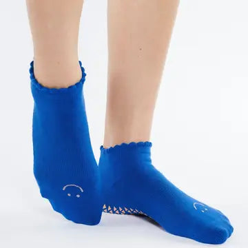 Pointe Studio - Women's Happy Full Foot Grip Sock Blue