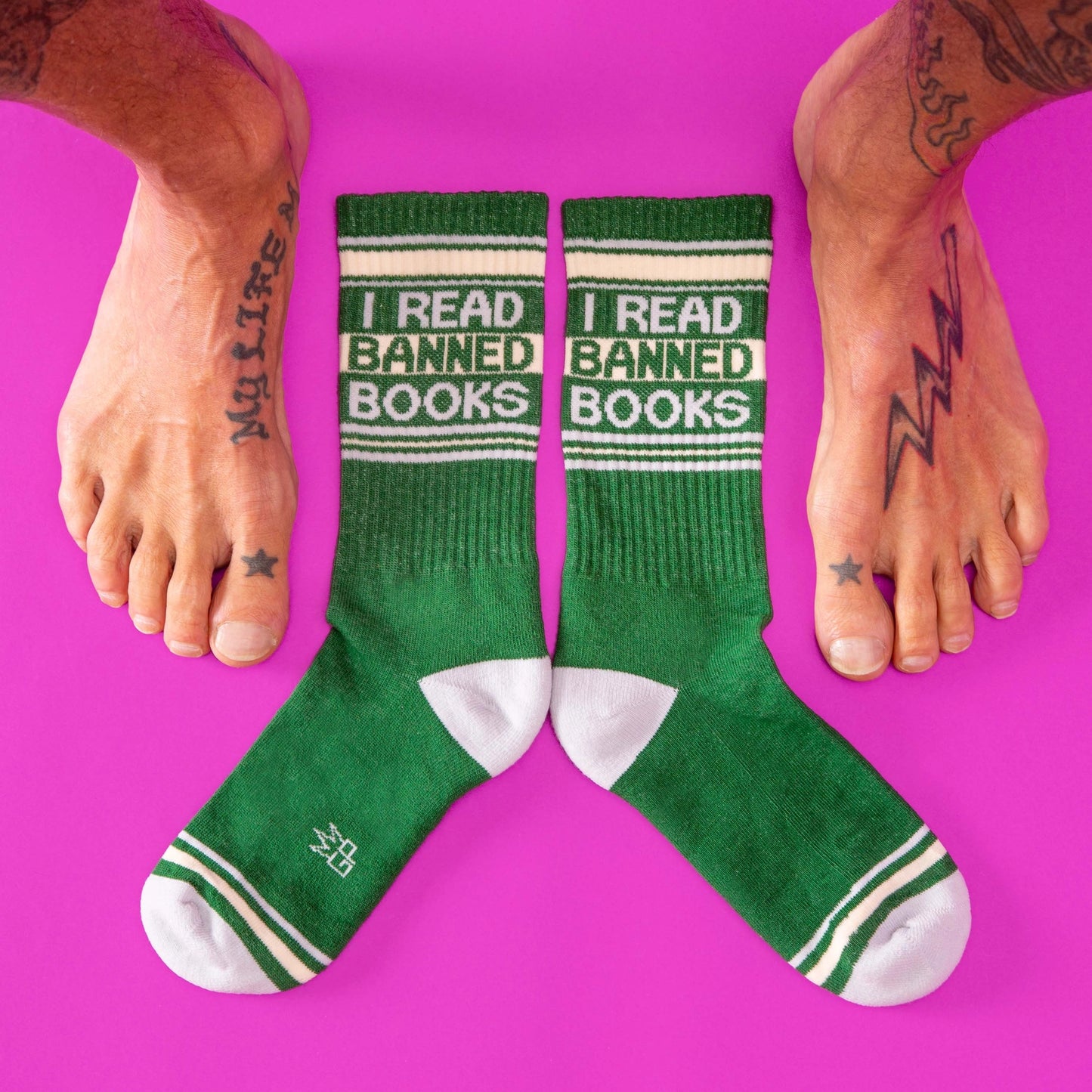 Gumball Poodle - I Read Banned Books Gym Crew Socks