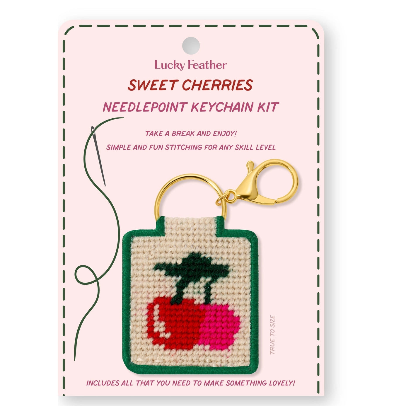 Lucky Feather Needlepoint Keychain Kits