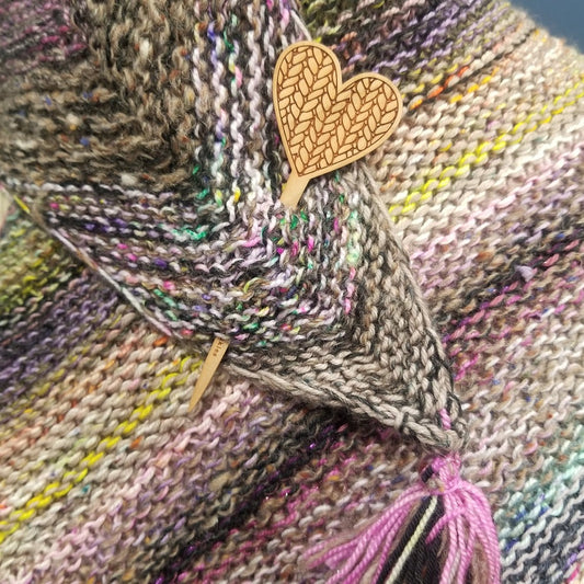 Katrinkles Shawl Stick- Knit Heart